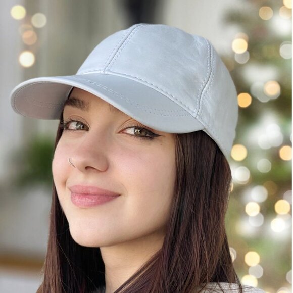 White Leather Cap - Leather Baseball Cap for men and women - Picture 5 of 5
